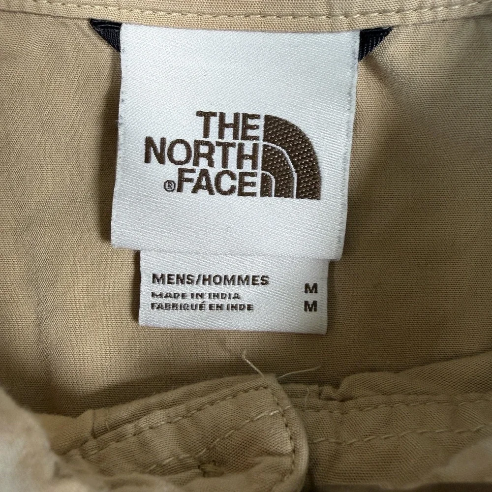 The North Face Bay Trail Jacquard Shirt Men's Medium Tan Hiker Graphic Print